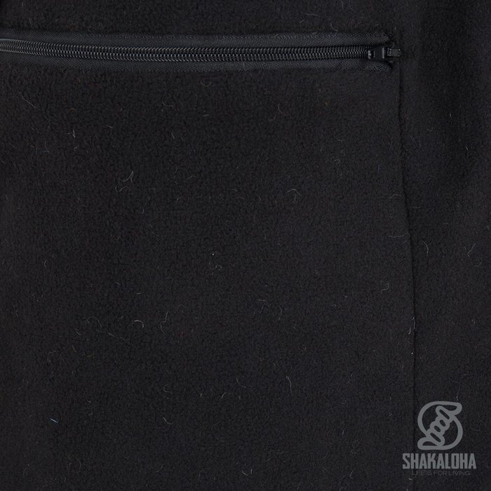 Shakaloha Shakaloha Gebreid Wollen Vest Longpatch Gemixte Meerkleurig Bont met Fleece Voering en Capuchon - Dames - Handgemaakt in Nepal van Schapenwol