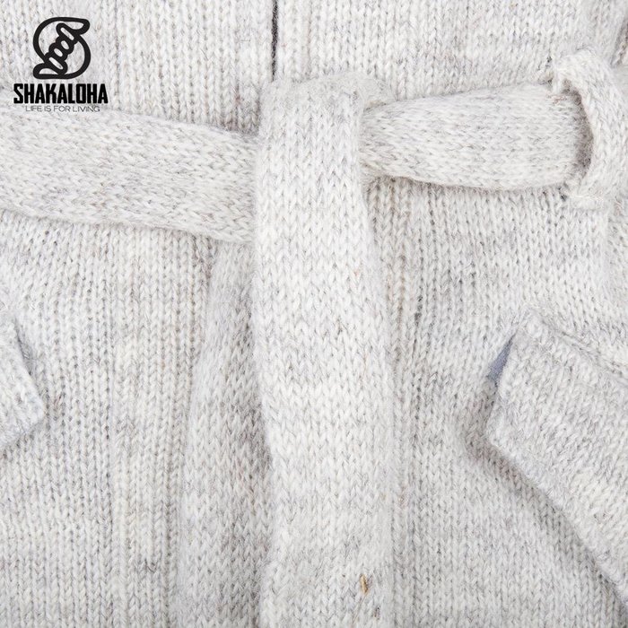 Shakaloha Shakaloha Knitted Wool Cardigan Linder with Cotton Lining and Hood - Women - Handmade in Nepal from Sheep Wool