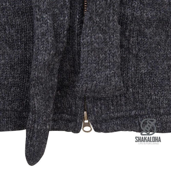 Shakaloha Shakaloha Knitted Woolen Jacket Linder with Cotton Lining and Hood - Woman - Handmade in Nepal from sheep's wool