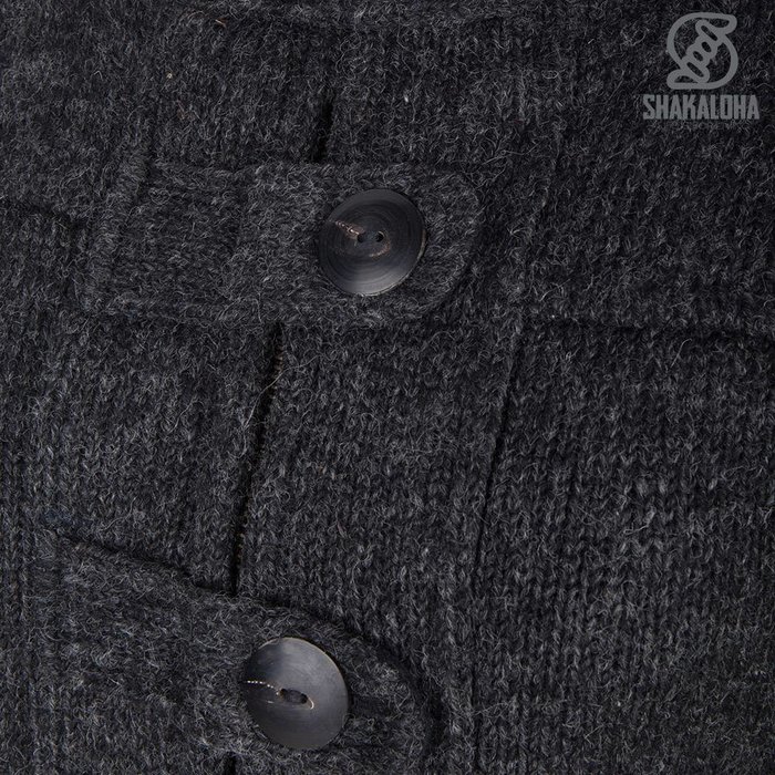 Shakaloha Shakaloha Gebreid Wollen Vest Linder  met Katoenen Voering en Capuchon - Dames - Handgemaakt in Nepal van Schapenwol