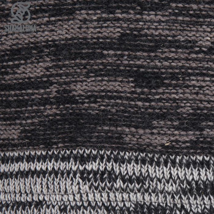 Shakaloha Shakaloha Gebreid Wollen Vest Talbot ZH Antraciet Licht Bruin met Fleece Voering en Afneembare Capuchon - Man/Uni - Handgemaakt in Nepal van Schapenwol