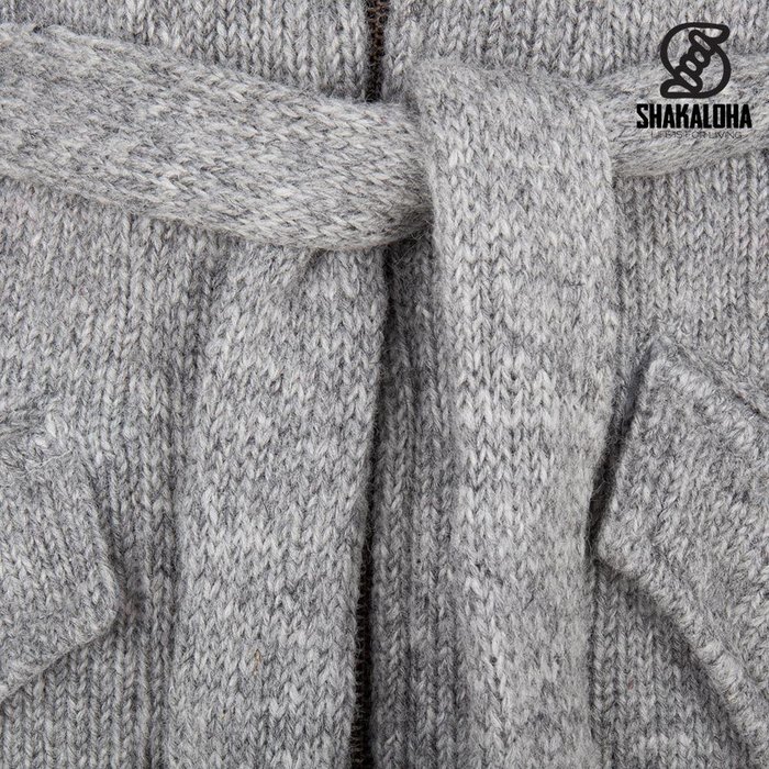 Shakaloha Shakaloha Knitted Woolen Jacket Linder with Cotton Lining and Hood - Woman - Handmade in Nepal from sheep's wool