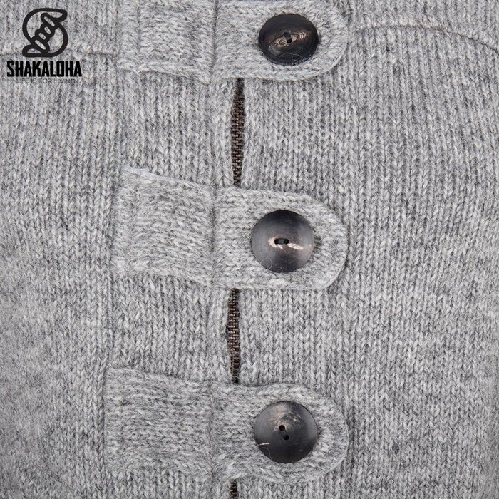 Shakaloha Shakaloha Knitted Woolen Jacket Linder with Cotton Lining and Hood - Woman - Handmade in Nepal from sheep's wool