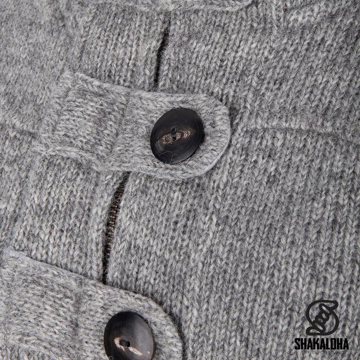 Shakaloha Shakaloha Knitted Woolen Jacket Linder with Cotton Lining and Hood - Woman - Handmade in Nepal from sheep's wool