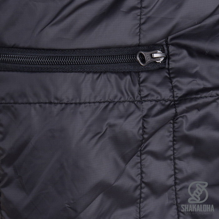 Shakaloha Shakaloha Strick-Wollweste Breaker Grau mit Nylon-Windstopper und abnehmbarer Kapuze – Herren/Uni – Handgefertigt in Nepal aus Schafwolle