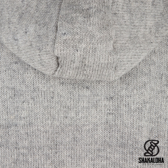 Shakaloha Shakaloha Gebreid Wollen Vest Cruiser Ziphood Grijs met Katoenen Voering en Afneembare Capuchon - Man/Uni - Handgemaakt in Nepal van Schapenwol
