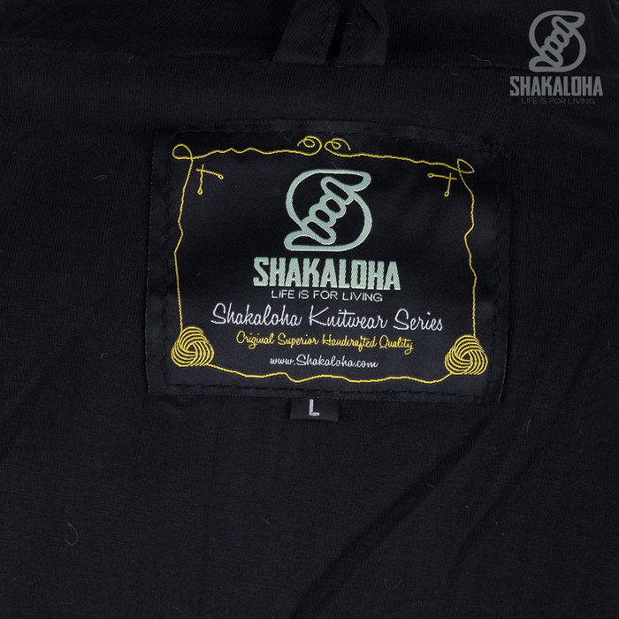 Shakaloha Shakaloha Knitted Woolen Jacket Flyer Collar Anthracite with Cotton Lining and High Collar - Men - Unisex - Handmade in Nepal from sheep's wool