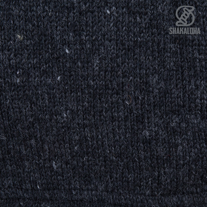 Shakaloha Shakaloha Gebreid Wollen Vest Flyer Collar Antraciet met Katoenen Voering en Hoge Kraag - Man/Uni - Handgemaakt in Nepal van Schapenwol