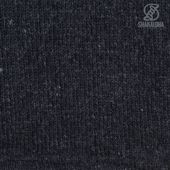 Shakaloha Shakaloha Gebreid Wollen Vest Flyer Collar Antraciet met Katoenen Voering en Hoge Kraag - Man/Uni - Handgemaakt in Nepal van Schapenwol