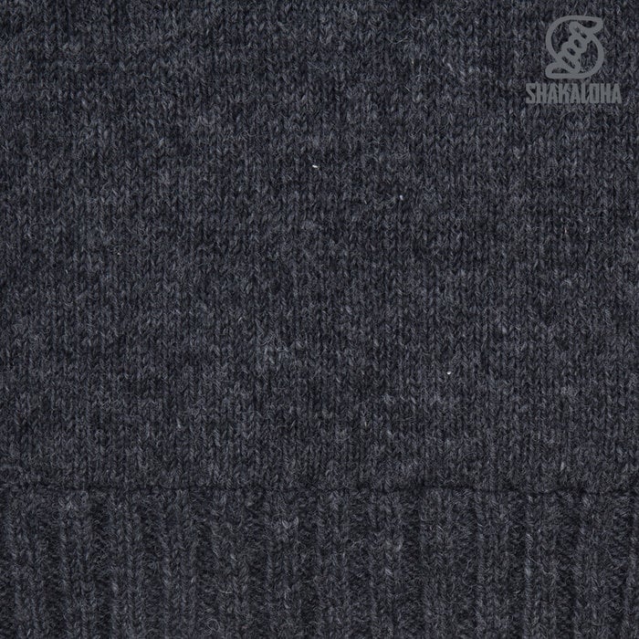Shakaloha Chaleco de punto de lana Shakaloha Quantum Antracita con forro de algodón y capucha - Hombre/Unisex - Hecho a mano en Nepal con lana de oveja