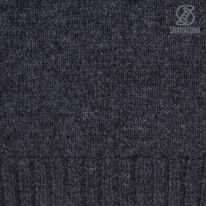 Shakaloha Shakaloha Knitted Woolen Jacket Quantum Anthracite with Cotton Lining and Hood - Men - Unisex - Handmade in Nepal from sheep's wool