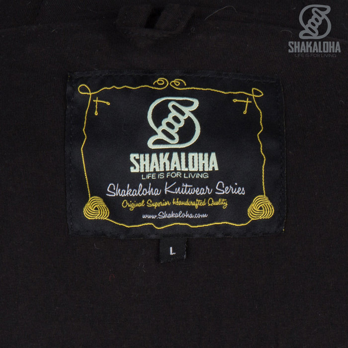 Shakaloha Shakaloha Veste en Laine Tricoté Quantum Anthracite avec Doublure en coton et Capuche - Hommes - Uni - Fabriqué à la main au Népal en laine de mouton