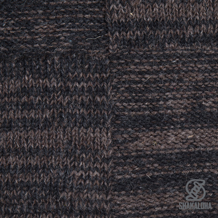 Shakaloha Shakaloha Gebreid Wollen Vest Buster ZH Antraciet Donker Bruin met Fleece Voering en Afneembare Capuchon - Man/Uni - Handgemaakt in Nepal van Schapenwol