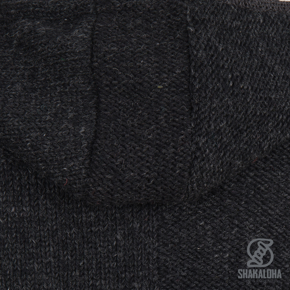 Shakaloha Shakaloha Knitted Woolen Jacket Blaster ZH Anthracite with Fleece Lining and Detachable Hood - Men - Unisex - Handmade in Nepal from sheep's wool
