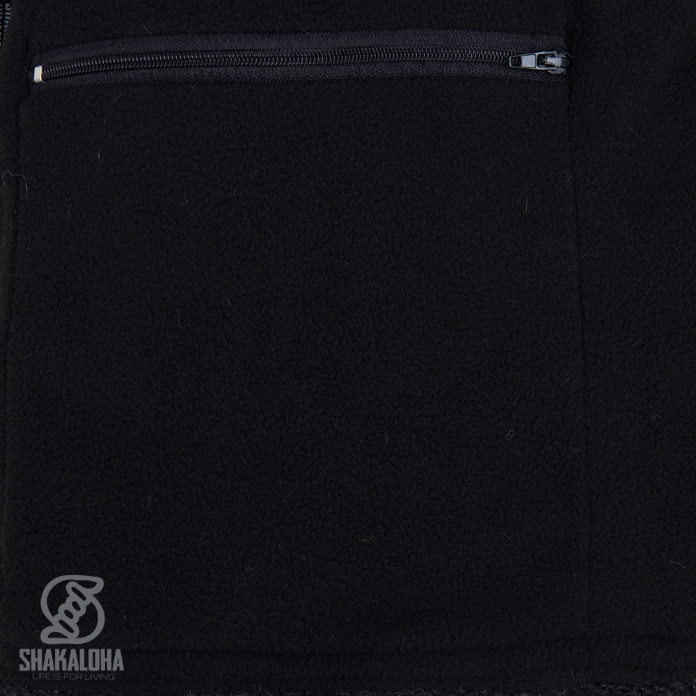 Shakaloha Shakaloha Gebreid Wollen Vest Blaster ZH Antraciet met Fleece Voering en Afneembare Capuchon - Man/Uni - Handgemaakt in Nepal van Schapenwol