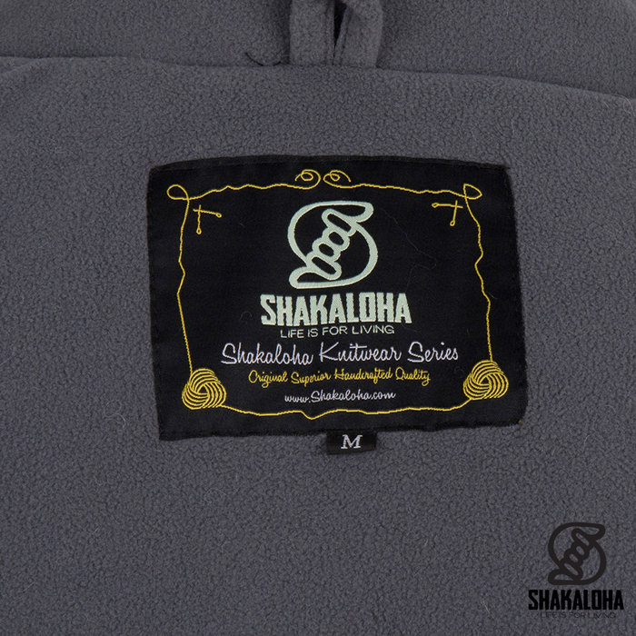 Shakaloha Shakaloha Gebreid Wollen Vest Maverick ZH Grijs met Fleece Voering en Afneembare Capuchon - Man/Uni - Handgemaakt in Nepal van Schapenwol