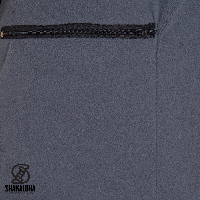 Shakaloha Shakaloha Gebreid Wollen Vest Maverick ZH Grijs met Fleece Voering en Afneembare Capuchon - Man/Uni - Handgemaakt in Nepal van Schapenwol