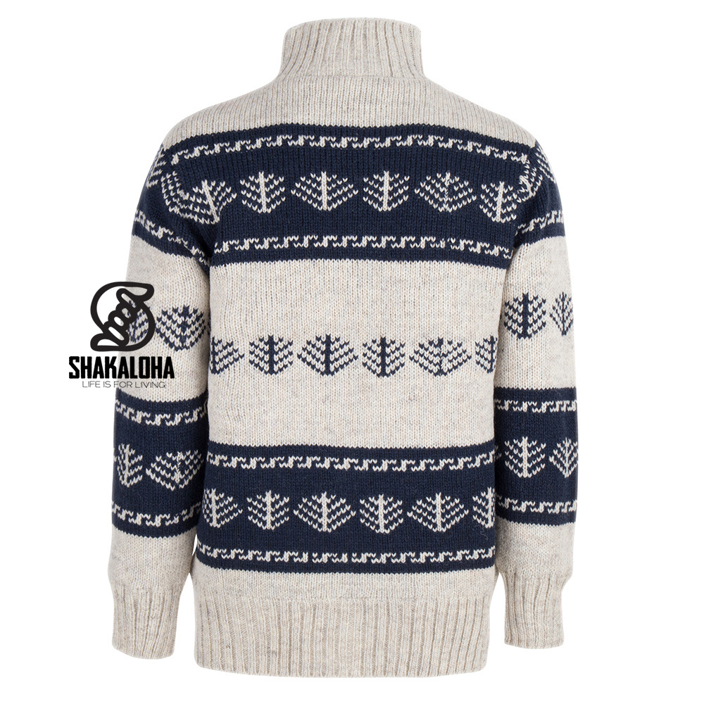M Pine Beige Norwegian wool sweater from Shakaloha. Shop