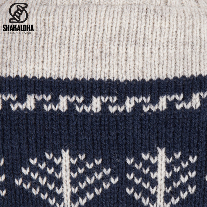 Shakaloha Chaleco de punto Shakaloha de lana color beige pino y crema con forro polar y cuello alto - Hombre/Unisex - Hecho a mano en Nepal con lana de oveja