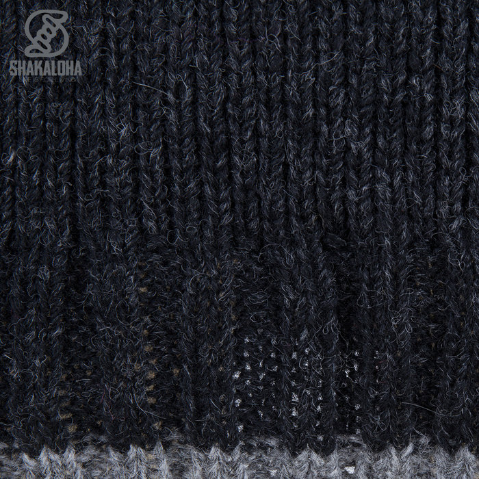 Shakaloha Chaleco de punto de lana Shakaloha Verge antracita con forro de algodón y cuello alto - Hombre/Unisex - Hecho a mano en Nepal con lana de oveja