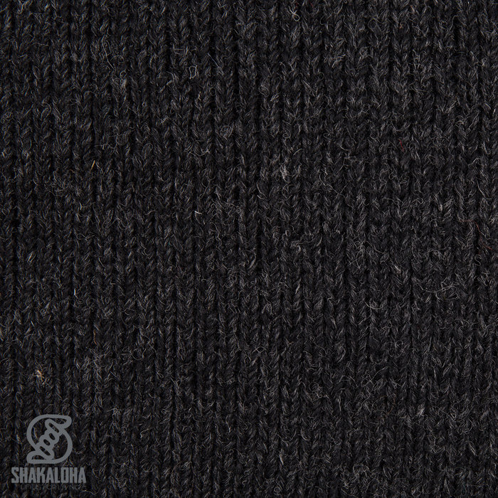 Shakaloha Chaleco de punto de lana Shakaloha Verge antracita con forro de algodón y cuello alto - Hombre/Unisex - Hecho a mano en Nepal con lana de oveja