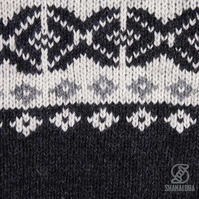 Shakaloha Chaleco de punto de lana Shakaloha Verge antracita con forro de algodón y cuello alto - Hombre/Unisex - Hecho a mano en Nepal con lana de oveja