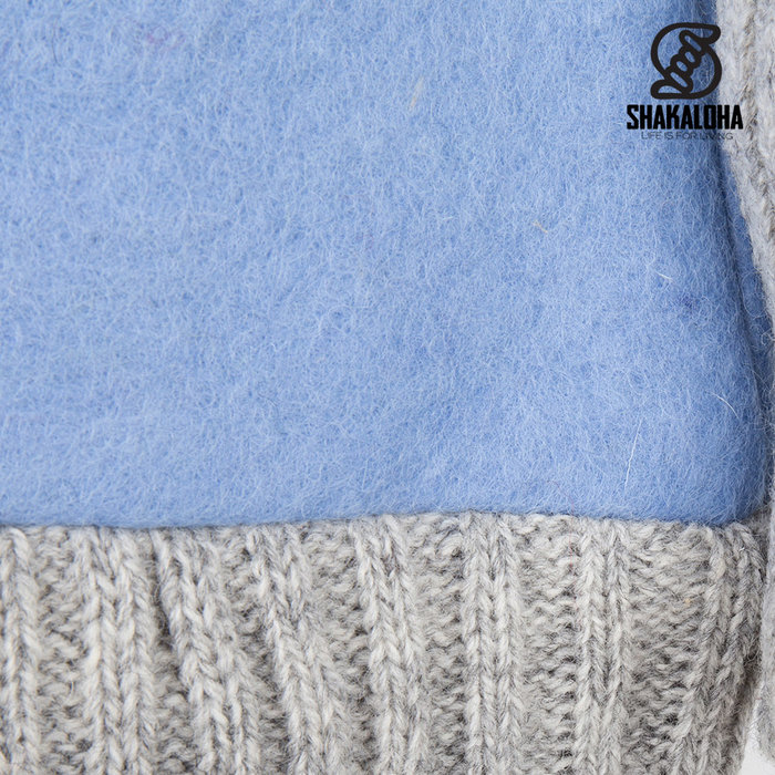 Shakaloha Shakaloha Gestrickte Wollweste Baseball ZH mit Baumwollfutter und abnehmbarer Kapuze – Damen – Handgefertigt in Nepal aus Schafwolle