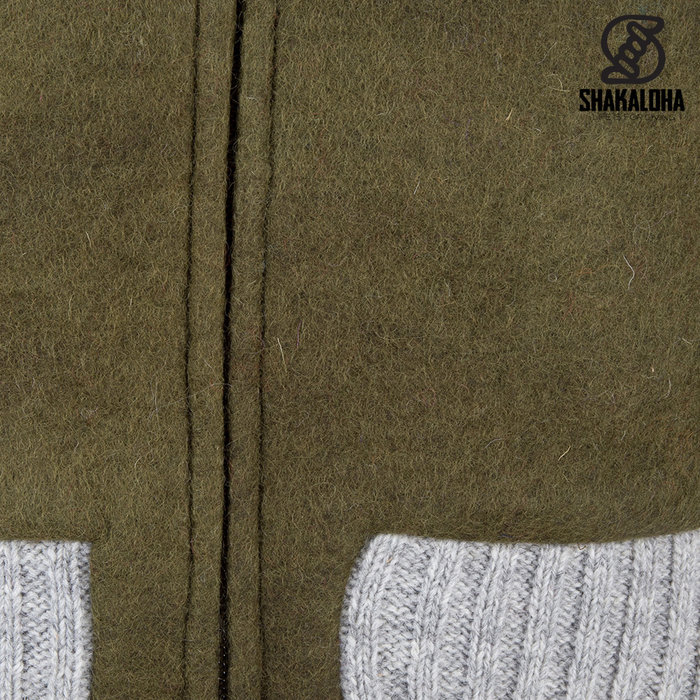 Shakaloha Shakaloha Knitted Woolen Jacket Baseball ZH with Cotton Lining and Detachable Hood - Woman - Handmade in Nepal from sheep's wool