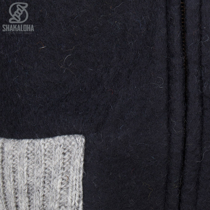 Shakaloha Shakaloha Gestrickte Wollweste Baseball ZH mit Baumwollfutter und abnehmbarer Kapuze – Damen – Handgefertigt in Nepal aus Schafwolle