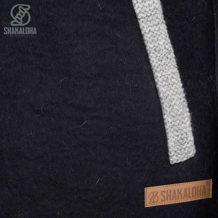 Shakaloha Shakaloha Gestrickte Wollweste Baseball ZH mit Baumwollfutter und abnehmbarer Kapuze – Damen – Handgefertigt in Nepal aus Schafwolle