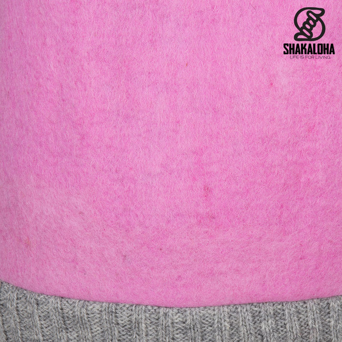 Shakaloha Chaleco de béisbol de lana de punto Shakaloha ZH rosa con forro de algodón y capucha desmontable - Mujer - Hecho a mano en Nepal con lana de oveja