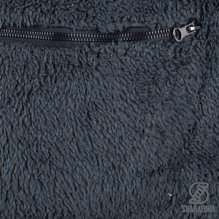 Shakaloha Shakaloha Knitted Woolen Jacket Chamonix Anthracite with Teddy Lining and Hood - Men - Unisex - Handmade in Nepal from sheep's wool