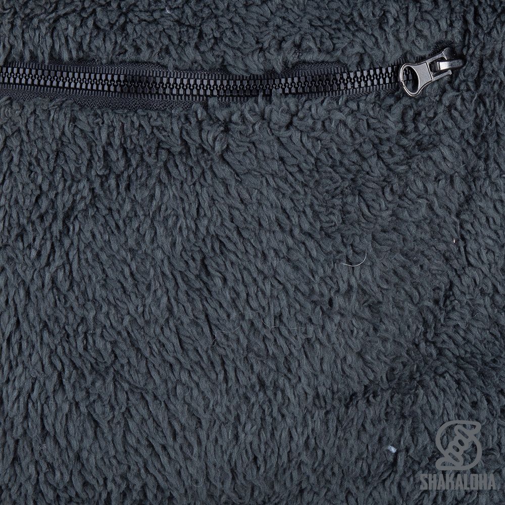 Shakaloha Shakaloha Strick-Wollweste Chamonix Anthrazit mit Teddyfleece-Futter und Kapuze – Herren/Uni – Handgefertigt in Nepal aus Schafwolle