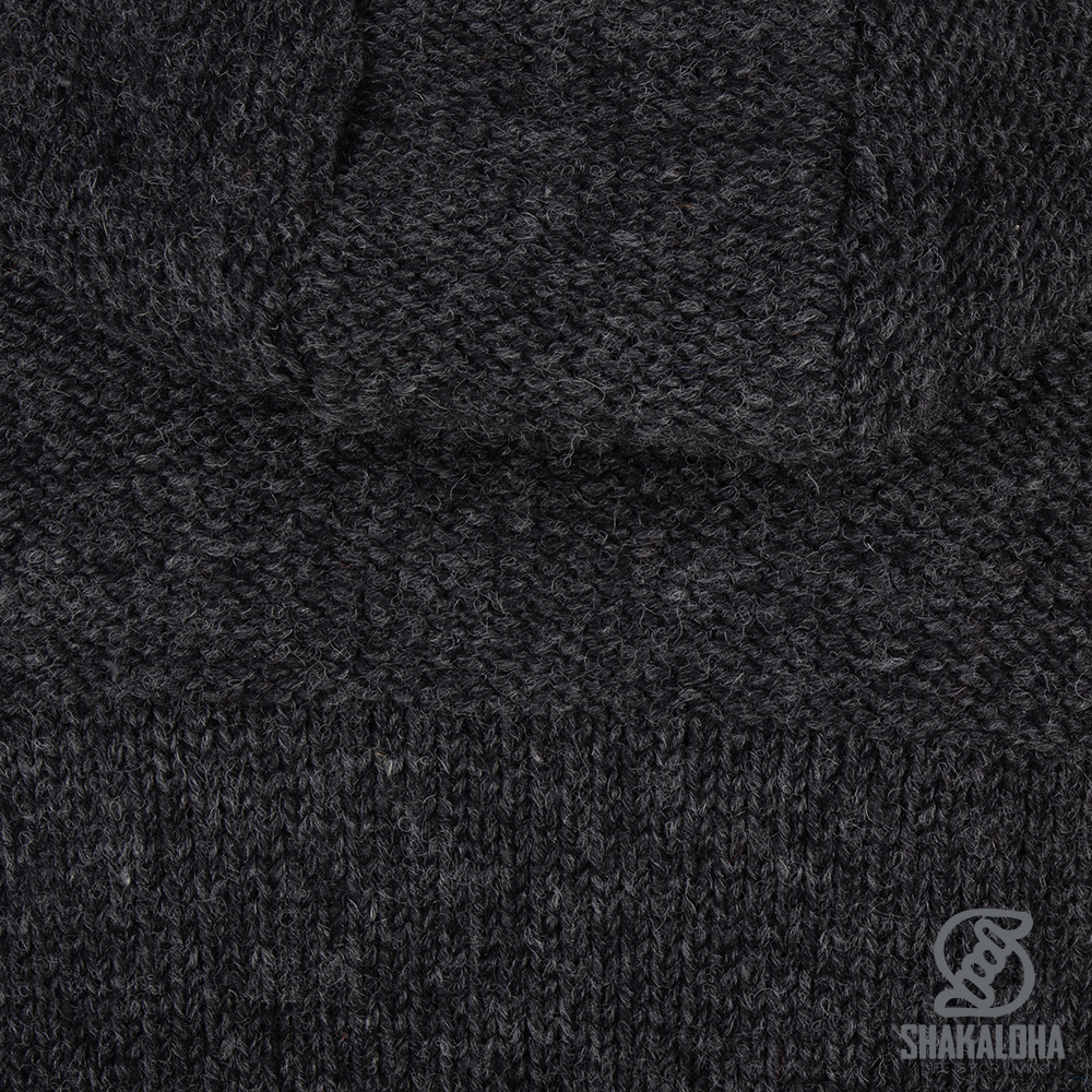 Shakaloha Shakaloha Strick-Wollweste Chamonix Anthrazit mit Teddyfleece-Futter und Kapuze – Herren/Uni – Handgefertigt in Nepal aus Schafwolle