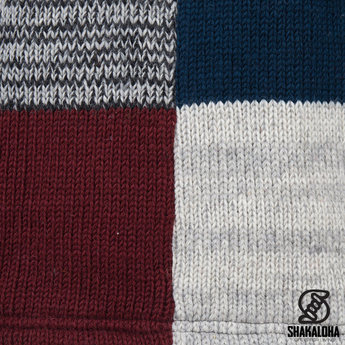 Shakaloha Shakaloha Knitted Woolen Jacket Patch ZH with Fleece Lining and Detachable Hood - Men - Unisex - Handmade in Nepal from sheep's wool