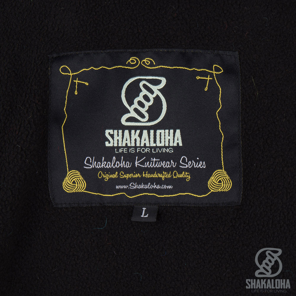 Shakaloha Shakaloha Gebreid Wollen Vest Patch ZH  met Fleece Voering en Afneembare Capuchon - Man/Uni - Handgemaakt in Nepal van Schapenwol