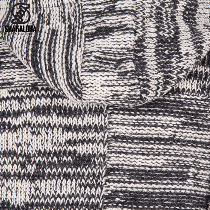 Shakaloha Cardigan en laine tricoté Shakaloha Buster ZH avec doublure en polaire et capuche amovible - Homme/Uni - Fabriqué à la main au Népal à partir de laine de mouton