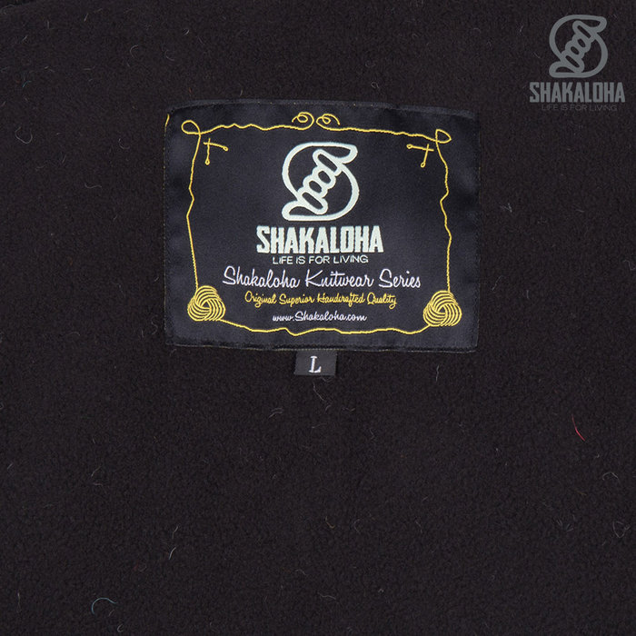 Shakaloha Shakaloha Gebreid Wollen Vest Buster ZH  met Fleece Voering en Afneembare Capuchon - Man/Uni - Handgemaakt in Nepal van Schapenwol