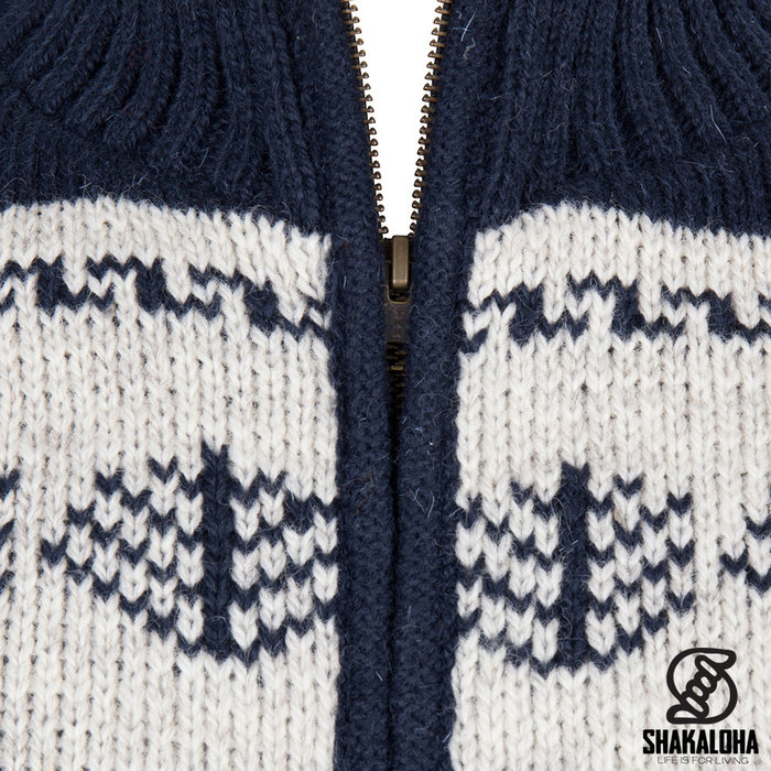 Shakaloha Shakaloha Knitted Woolen Jacket Pine with Cotton Lining and Detachable Hood - Men - Unisex - Handmade in Nepal from sheep's wool