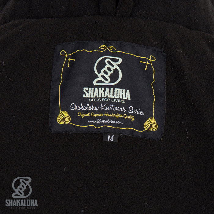Shakaloha Shakaloha Knitted Woolen Jacket Crawford ZH Anthracite with Cotton Lining and Detachable Hood - Woman - Handmade in Nepal from sheep's wool