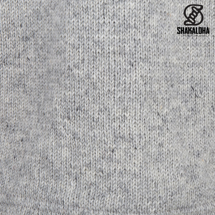 Shakaloha Shakaloha Knitted Woolen Jacket Crawford ZH Gray with Cotton Lining and Detachable Hood - Woman - Handmade in Nepal from sheep's wool