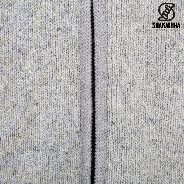 Shakaloha Shakaloha Knitted Woolen Jacket Crawford ZH Gray with Cotton Lining and Detachable Hood - Woman - Handmade in Nepal from sheep's wool