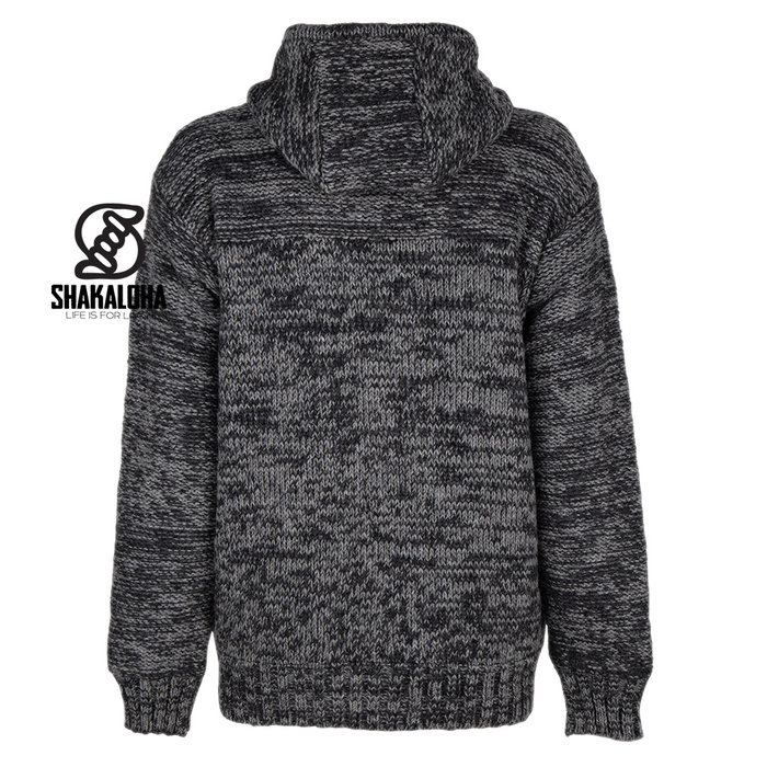Shakaloha Chaleco de punto de lana Shakaloha Chamonix con forro polar y capucha - Hombre/Unisex - Hecho a mano en Nepal con lana de oveja