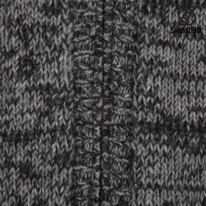 Shakaloha Shakaloha Gebreid Wollen Vest Chamonix  met Teddy Fleece Voering en Capuchon - Man/Uni - Handgemaakt in Nepal van Schapenwol