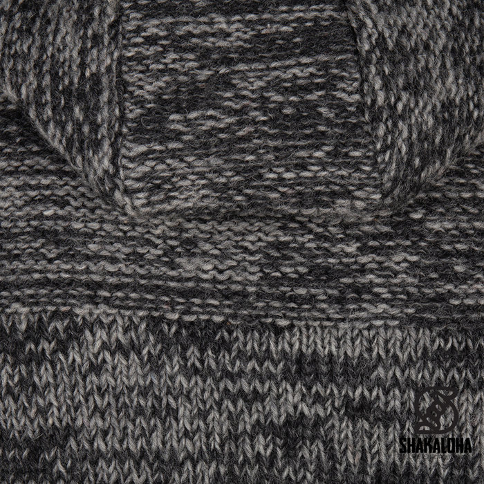 Shakaloha Shakaloha Veste en Laine Tricoté Chamonix Gris antracite avec Doublure en Peluche et Capuche - Hommes - Uni - Fabriqué à la main au Népal en laine de mouton