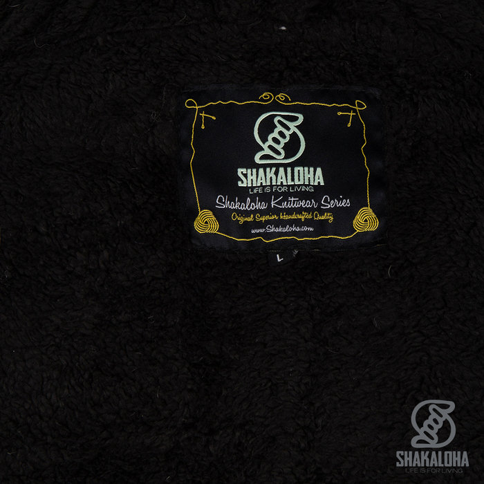 Shakaloha Shakaloha Gebreid Wollen Vest Chamonix  met Teddy Fleece Voering en Capuchon - Man/Uni - Handgemaakt in Nepal van Schapenwol