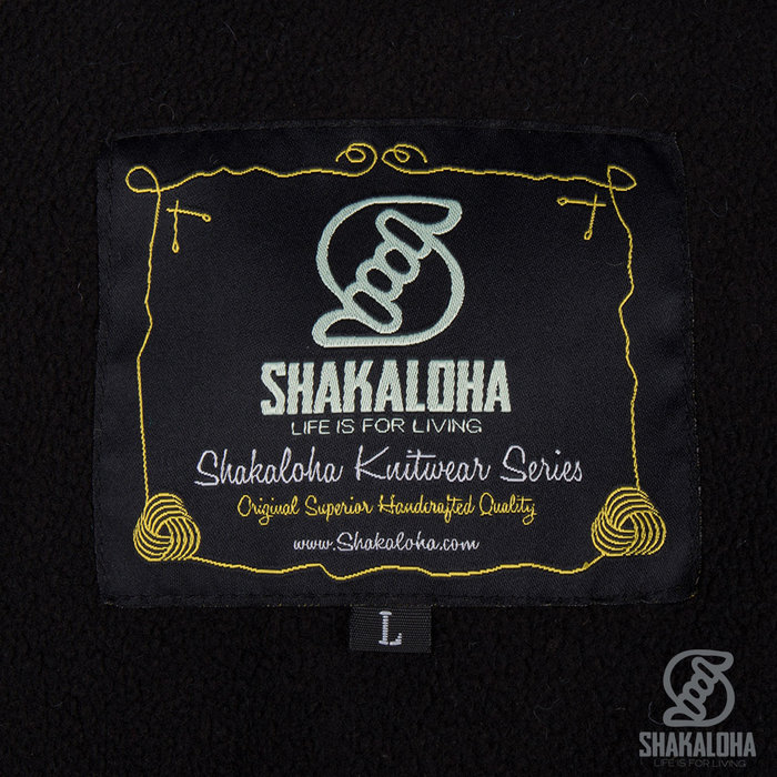 Shakaloha Chaleco de punto de lana Shakaloha con parche ZH, forro polar y capucha desmontable - Mujer - Hecho a mano en Nepal con lana de oveja