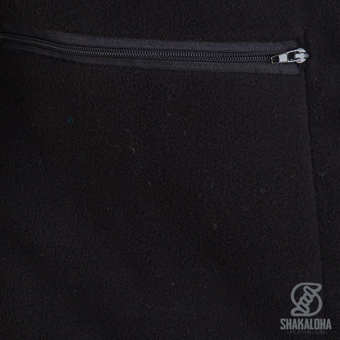 Shakaloha Chaleco de punto de lana Shakaloha con parche ZH, color rojo, azul y óxido, con forro polar y capucha desmontable - Mujer - Hecho a mano en Nepal con lana de oveja