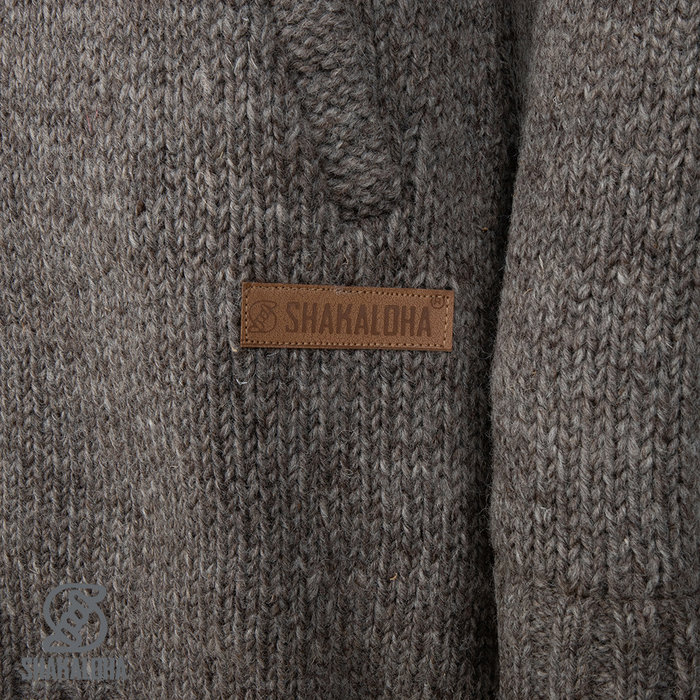 Shakaloha Shakaloha Knitted Wool Cardigan Woodcord DLX with Fleece Lining and Detachable Hood - Women - Handmade in Nepal from Sheep Wool