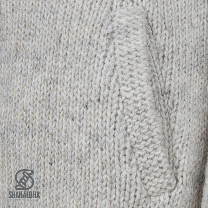 Shakaloha Shakaloha Veste en Laine Tricoté Woodcord DLX Crème beige avec Doublure en polaire et Capuche détachable - Femmes - Fabriqué à la main au Népal en laine de mouton